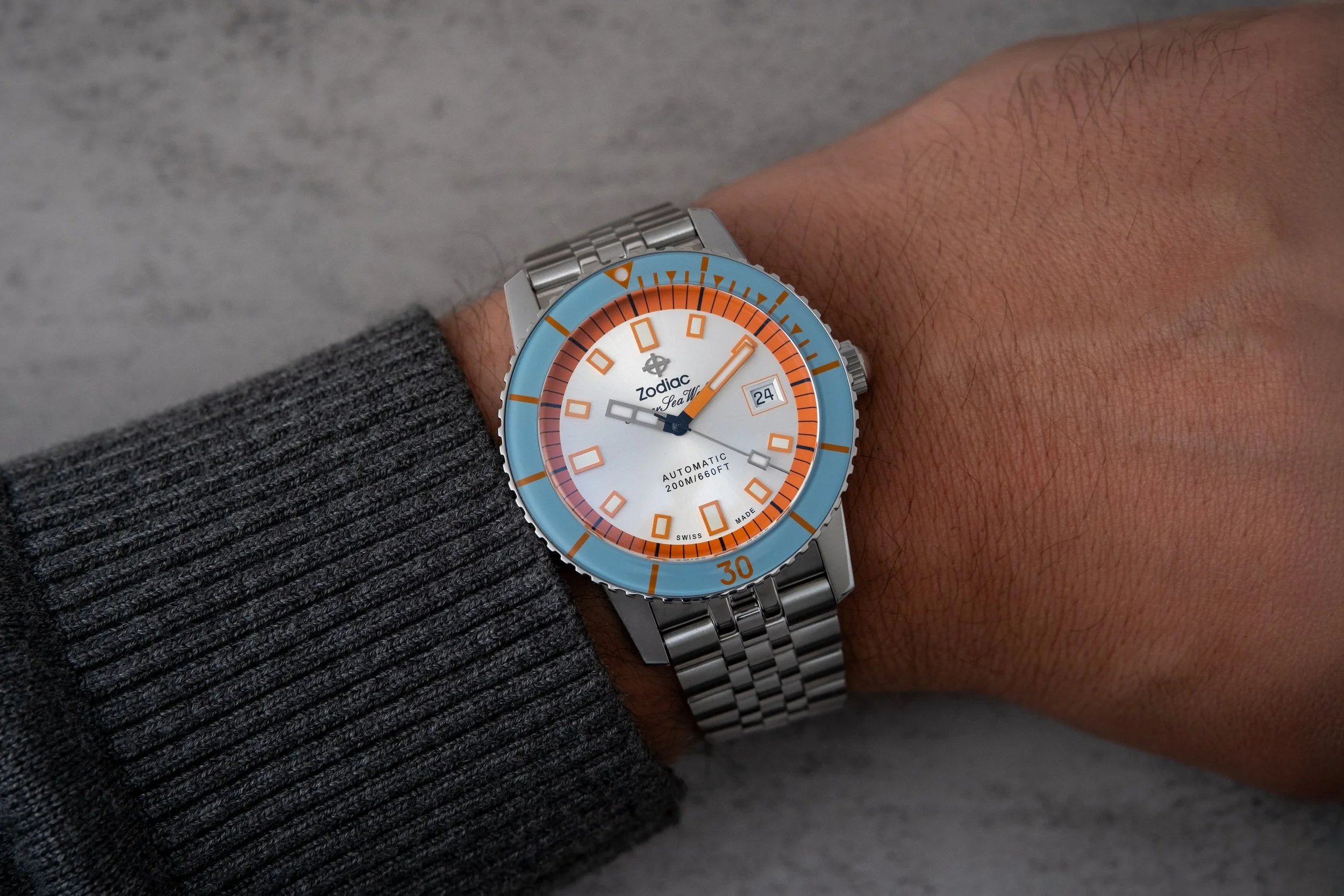手相オブジェ Super Sea Wolf Compression Diver Automatic Watch ZO9306 - Zodiac
